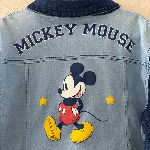 Disney Two-Tone Blue Jean Jacket with Mickey Accents - Picture 6 of 8